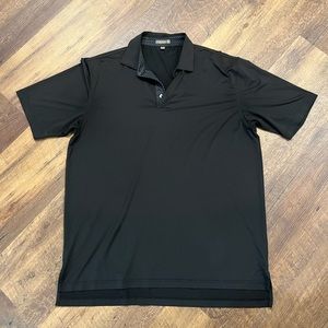 Peter Millar Summer comfort polo shirt Mens size large short sleeve black